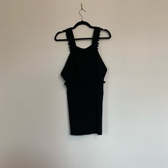 Zara Black Pom Pom Mini Dress - Picture 2 of 3